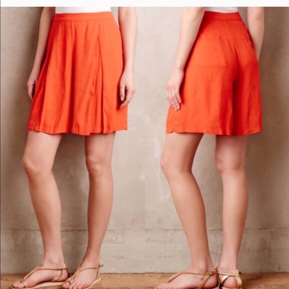 NWT Anthropologie Orange Shorts 8